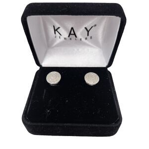 Kays Diamond  Stud Earrings .925 Sterling Silver 10mm Diameter Round